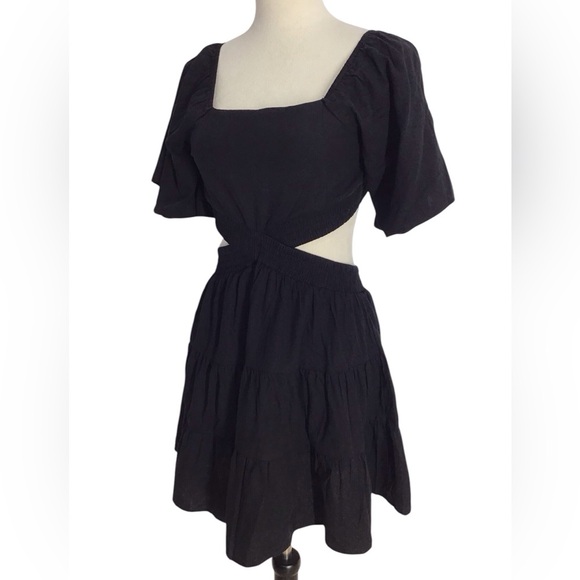 Sky Velvet Square Neck Black Mini Dress NWT - Picture 4 of 7